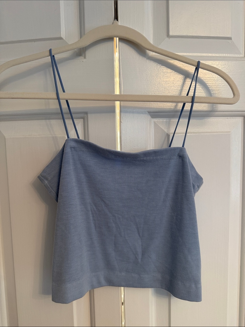 American Eagle Outfitters Light Blue Ribbed Double-Strap Camisole
